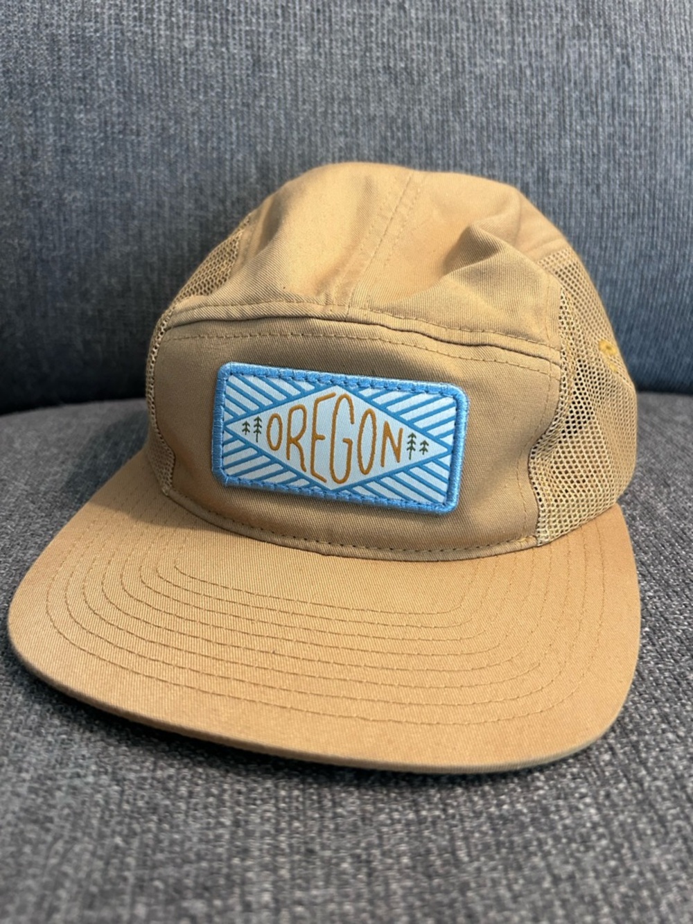 You Know Oregon Patch Mustard/Tan Mesh Trucker Hat